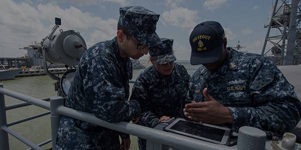 Chat session on a tablet computer. U.S. Navy photo by John F. Williams/Released.