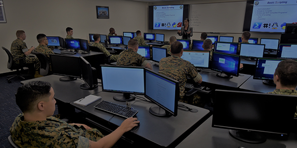 530-student computer stations that help keep up with the demand for trained cybersecurity and information warfare specialists. U.S. Navy photo by Glenn Sircy/Released.